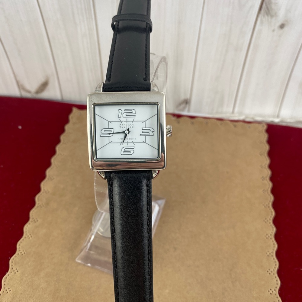 Ecclissi 925 Silver Watch with a White Enamel Watch Dial